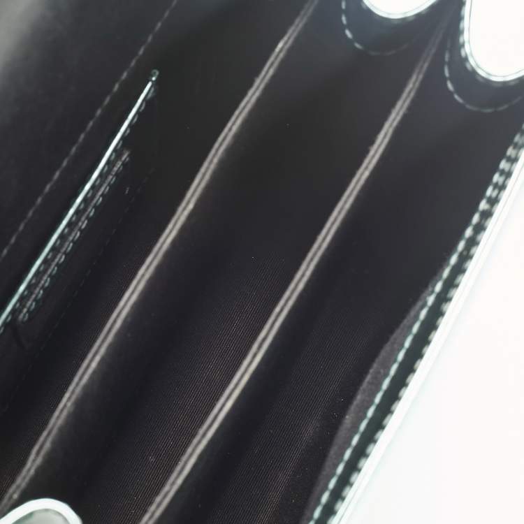 Pre Owned Bvlgari Green Patent Leather Small Serpenti Forever Top Handle Bag