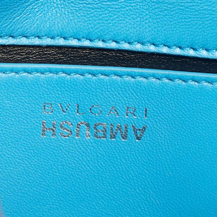 Pre Owned Bvlgari x Ambush Light Blue Leather Serpenti Convertible Belt Bag