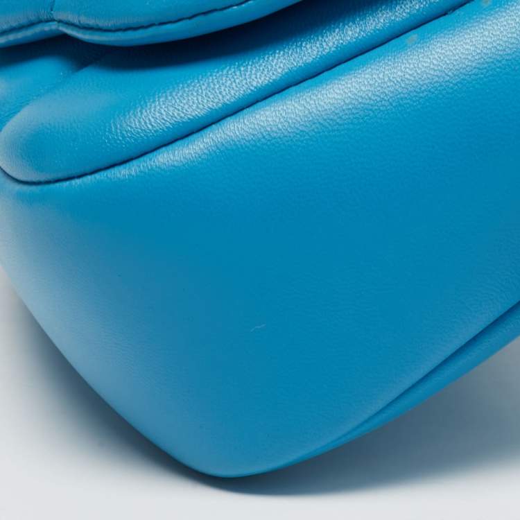 Pre Owned Bvlgari x Ambush Light Blue Leather Serpenti Convertible Belt Bag