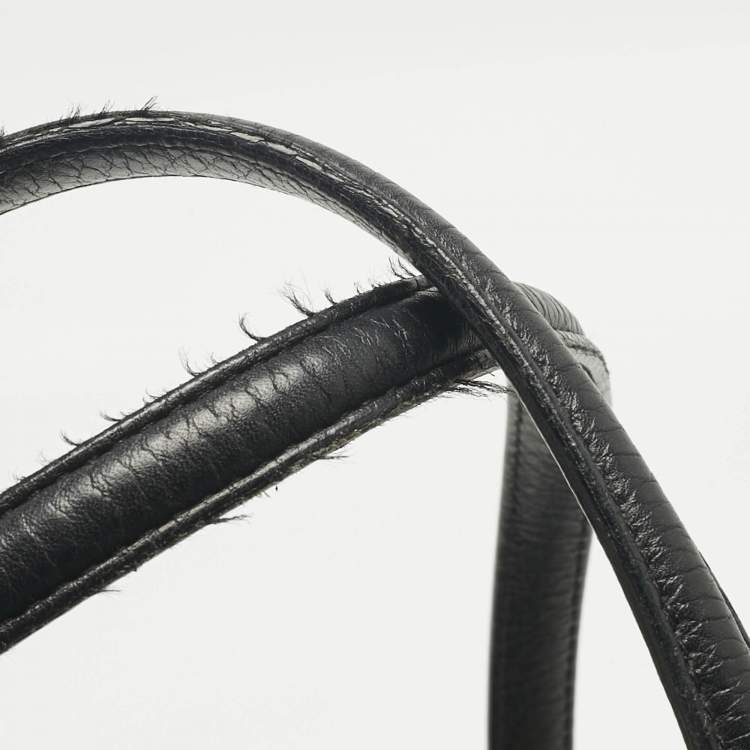 Pre Owned Bvlgari Black Leather Twist Tote