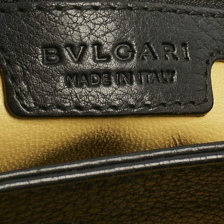 Pre Owned Bvlgari Black Leather Twist Tote