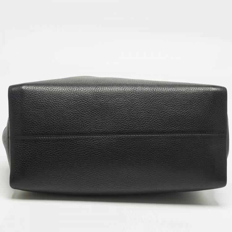 Pre Owned Bvlgari Black Leather Twist Tote