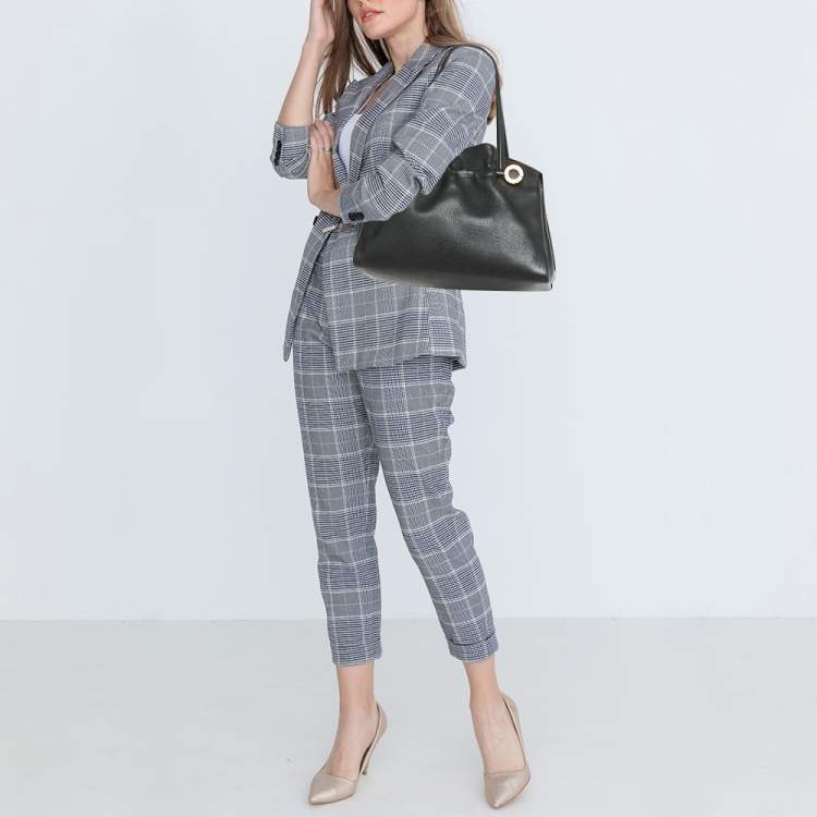 Pre Owned Bvlgari Black Leather Twist Tote