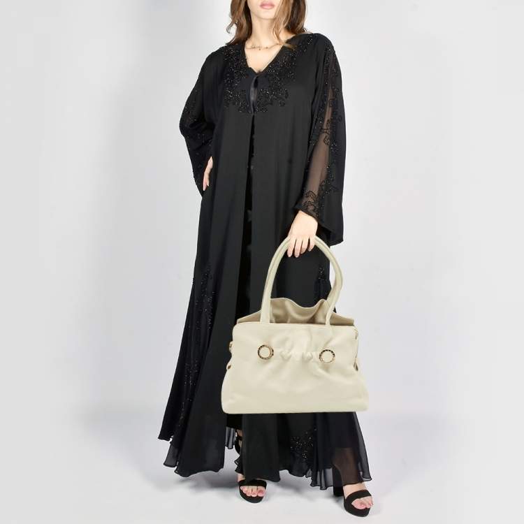 مملوكة مسبقًا حقيبة يد بلغاري جلد أسود تويست توت