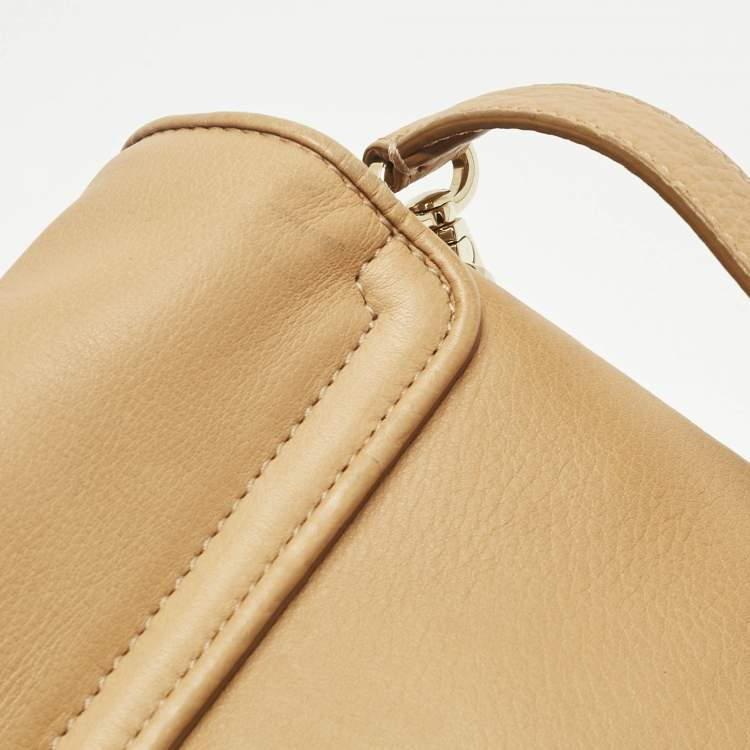 Pre Owned Bvlgari Tan Leather Monete Shoulder Bag