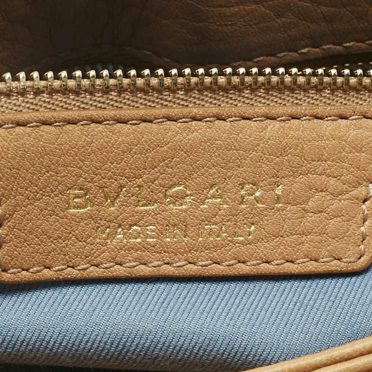 Pre Owned Bvlgari Tan Leather Monete Shoulder Bag