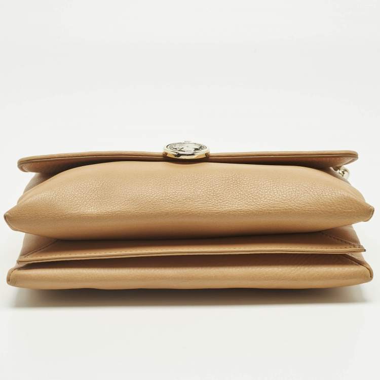 Pre Owned Bvlgari Tan Leather Monete Shoulder Bag