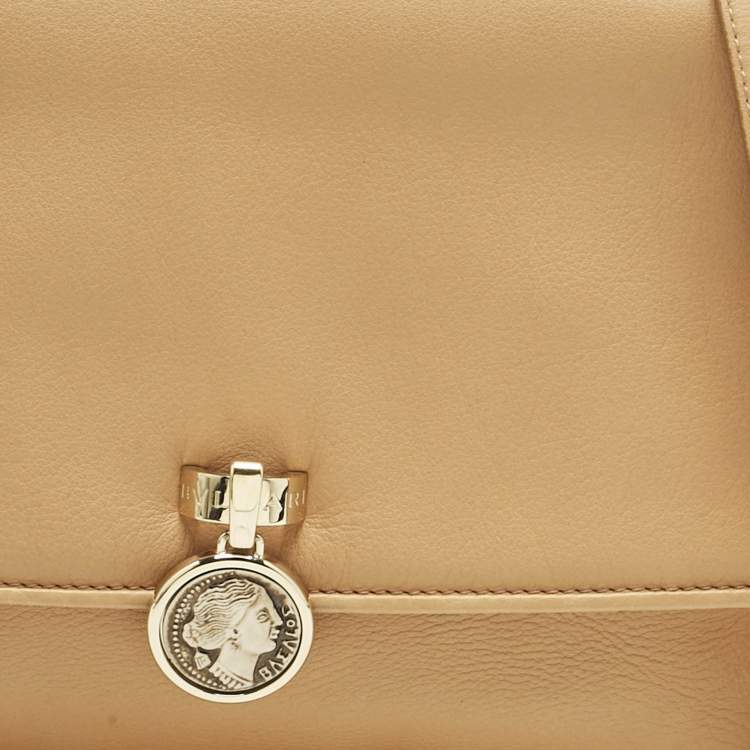 Pre Owned Bvlgari Tan Leather Monete Shoulder Bag