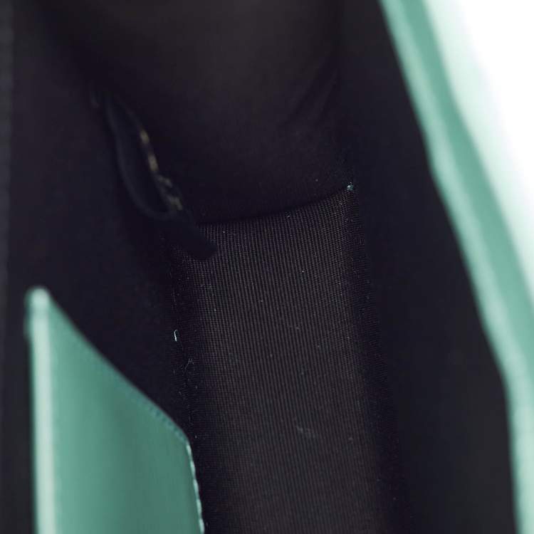 Pre Owned Bvlgari Turquoise Blue Patent Leather Small Serpenti Forever Flap Shoulder Bag