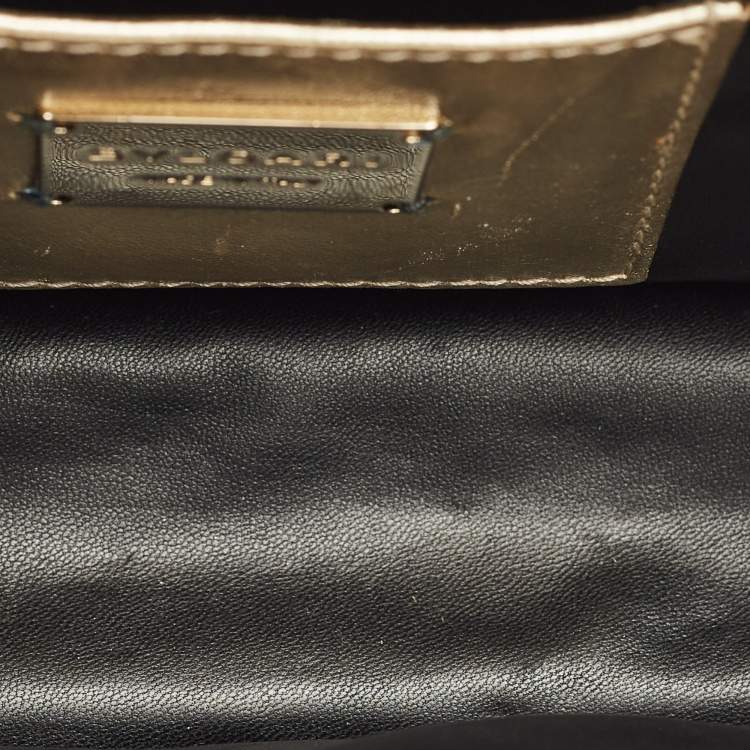 Pre Owned Bvlgari Gold Scaglie Leather Serpenti Forever Shoulder Bag