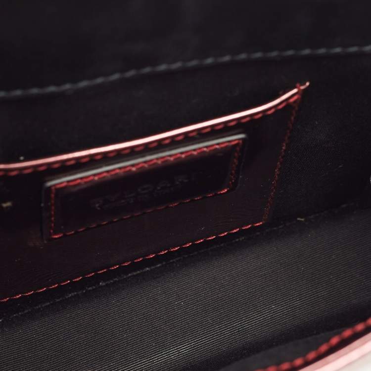 Pre Owned Bvlgari Serpenti Forever Small Burgundy Patent Leather Shoulder Bag