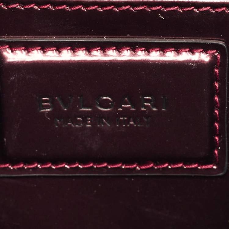 Pre Owned Bvlgari Serpenti Forever Small Burgundy Patent Leather Shoulder Bag