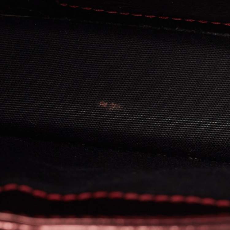 Pre Owned Bvlgari Serpenti Forever Small Burgundy Patent Leather Shoulder Bag