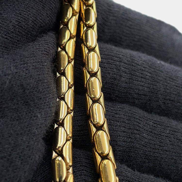 Pre Owned Bvlgari Serpenti Shoulder Bag Black/Gold Leather