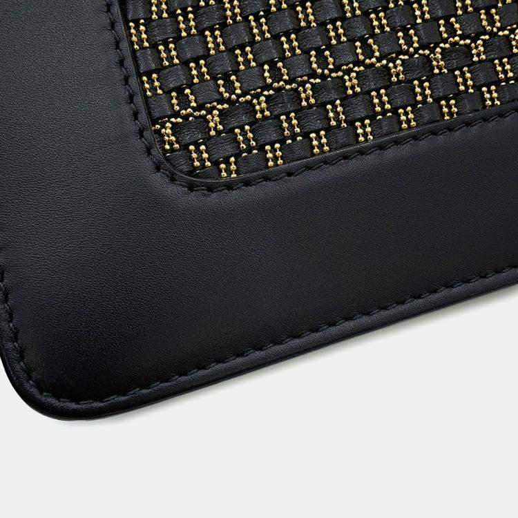 Pre Owned Bvlgari Serpenti Shoulder Bag Black/Gold Leather