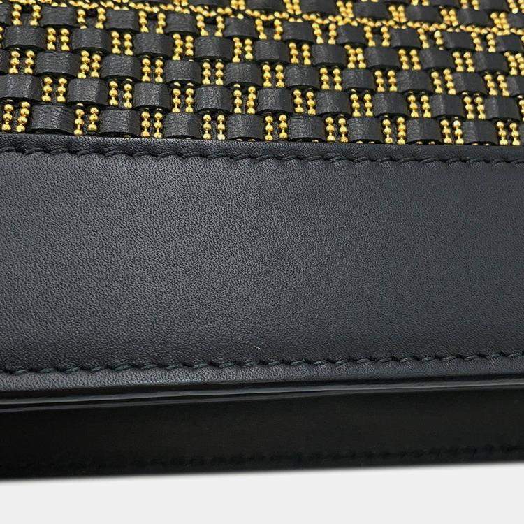 Pre Owned Bvlgari Serpenti Shoulder Bag Black/Gold Leather