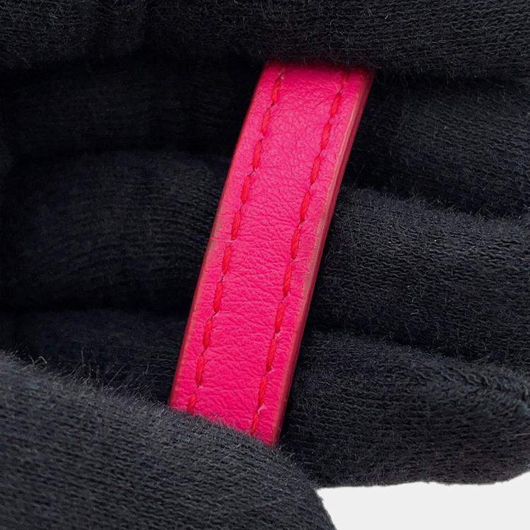 Pre Owned Bvlgari Serpenti Cabochon Shoulder Bag Pink Calf Leather Size Micro