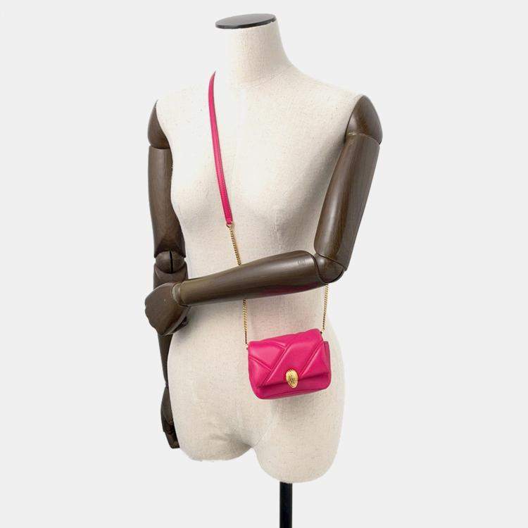 Pre Owned Bvlgari Serpenti Cabochon Shoulder Bag Pink Calf Leather Size Micro