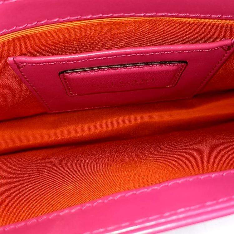 Pre Owned Bvlgari Pink Leather Serpenti Chain Shoulder Bag