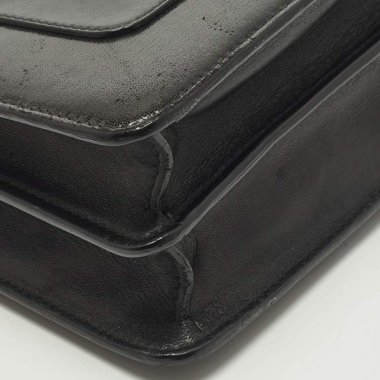 Pre Owned Bvlgari Serpenti Forever Medium Black Mixed Leather Shoulder Bag