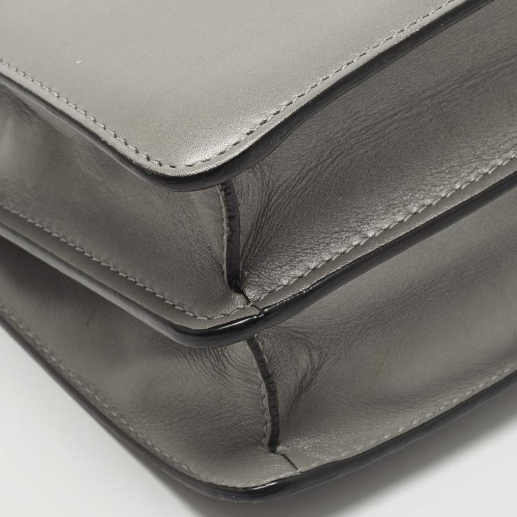 Pre Owned Bvlgari Serpenti Forever Medium Two Tone Grey Leather and Stingray Shoulder Bag