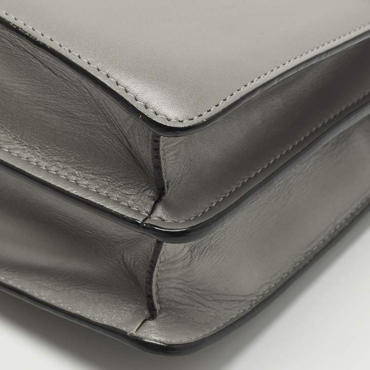 Pre Owned Bvlgari Serpenti Forever Medium Two Tone Grey Leather and Stingray Shoulder Bag