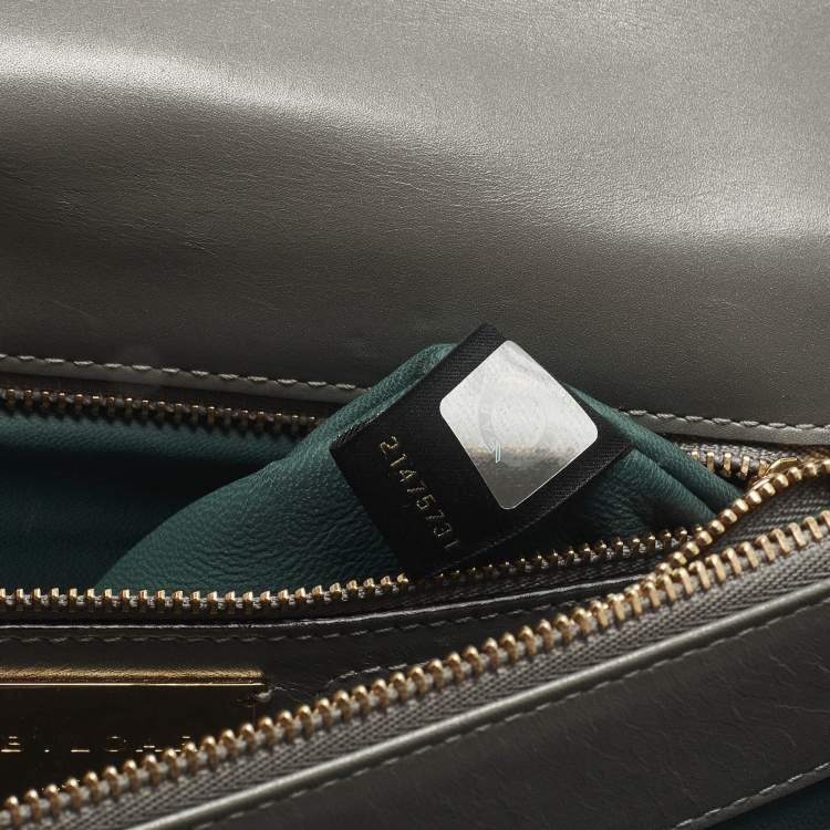 Pre Owned Bvlgari Serpenti Forever Medium Two Tone Grey Leather and Stingray Shoulder Bag