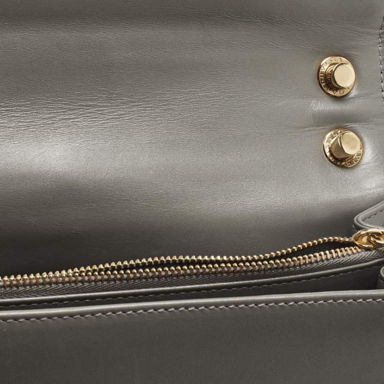 Pre Owned Bvlgari Serpenti Forever Medium Two Tone Grey Leather and Stingray Shoulder Bag