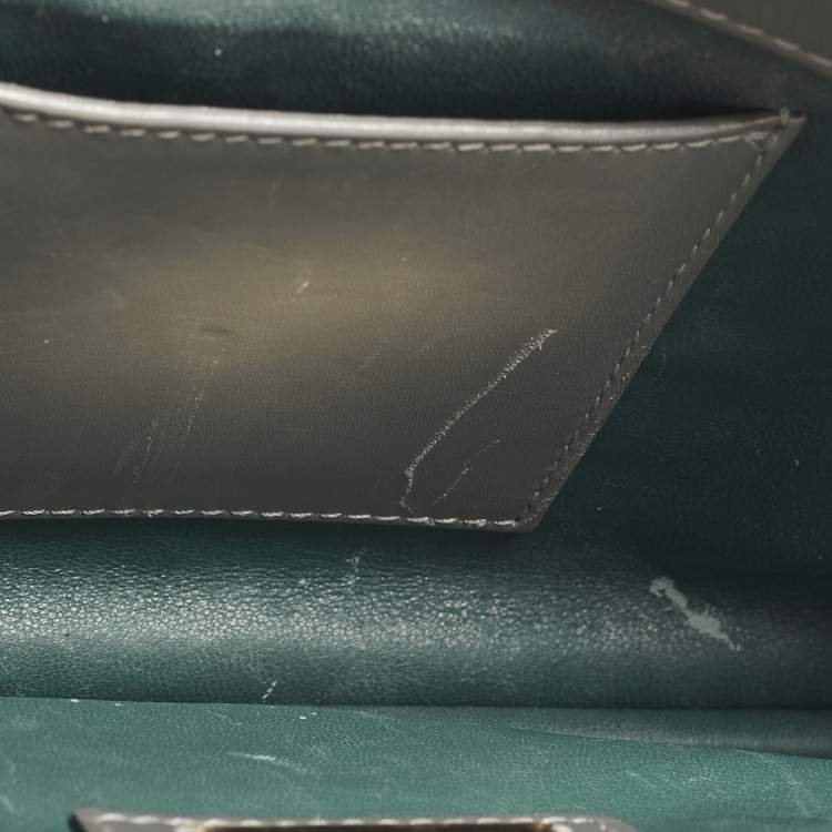 Pre Owned Bvlgari Serpenti Forever Medium Two Tone Grey Leather and Stingray Shoulder Bag