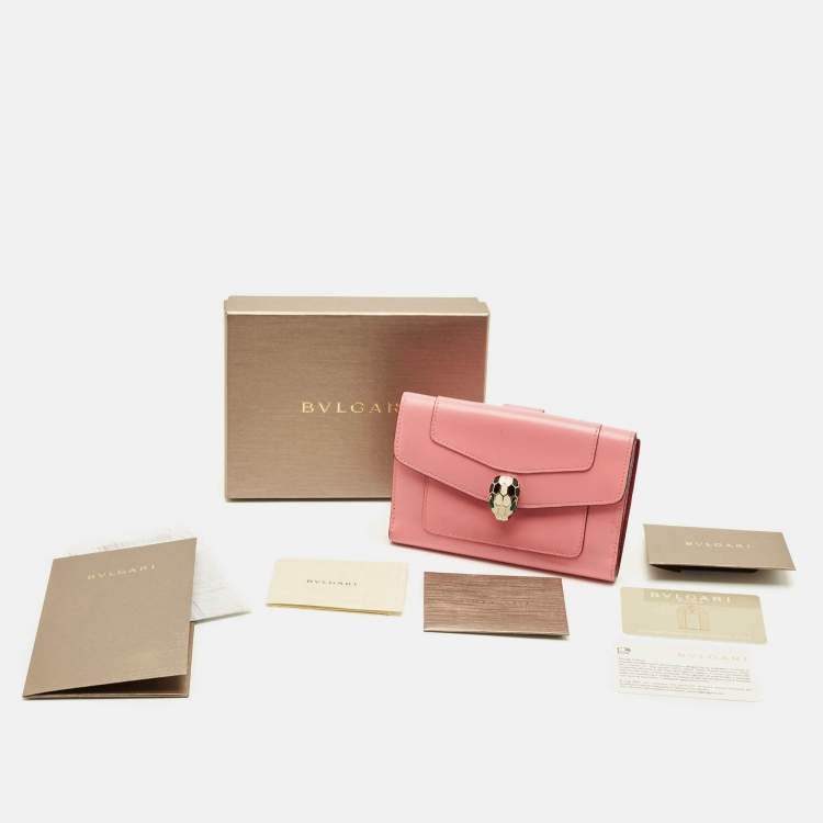 مملوكة مسبقًا Bvlgari Serpenti Forever Pink Leather French Wallet