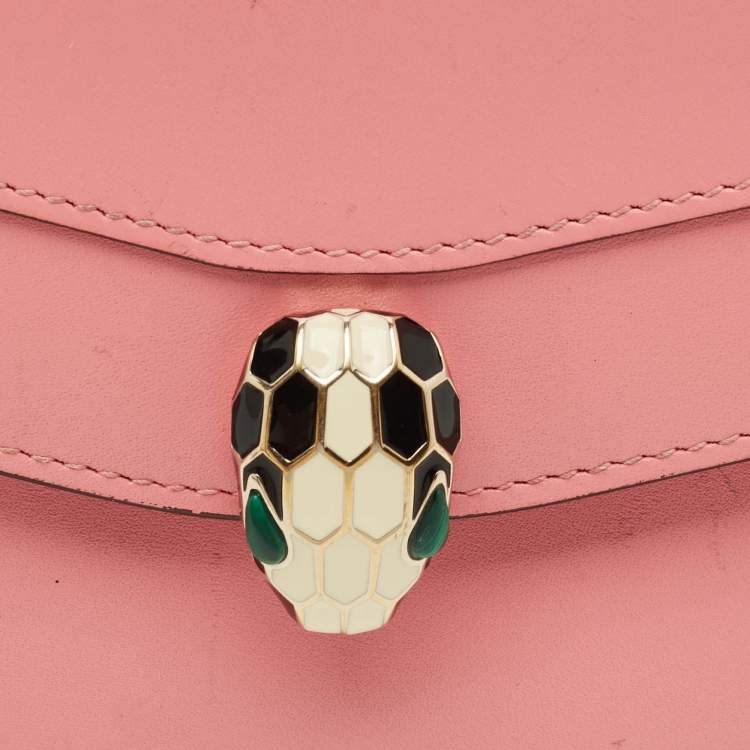 مملوكة مسبقًا Bvlgari Serpenti Forever Pink Leather French Wallet