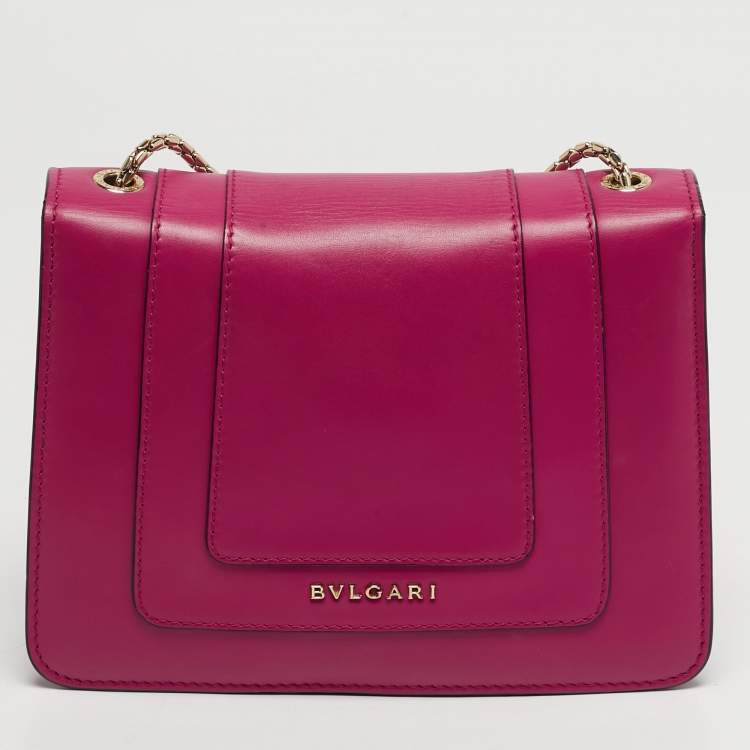 Pre Owned Bvlgari Serpenti Forever Small Pink Leather Shoulder Bag