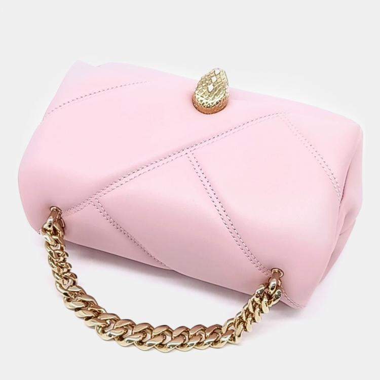 Pre Owned Bvlgari Pink Leather Cabochon Mini Crossbody Bag
