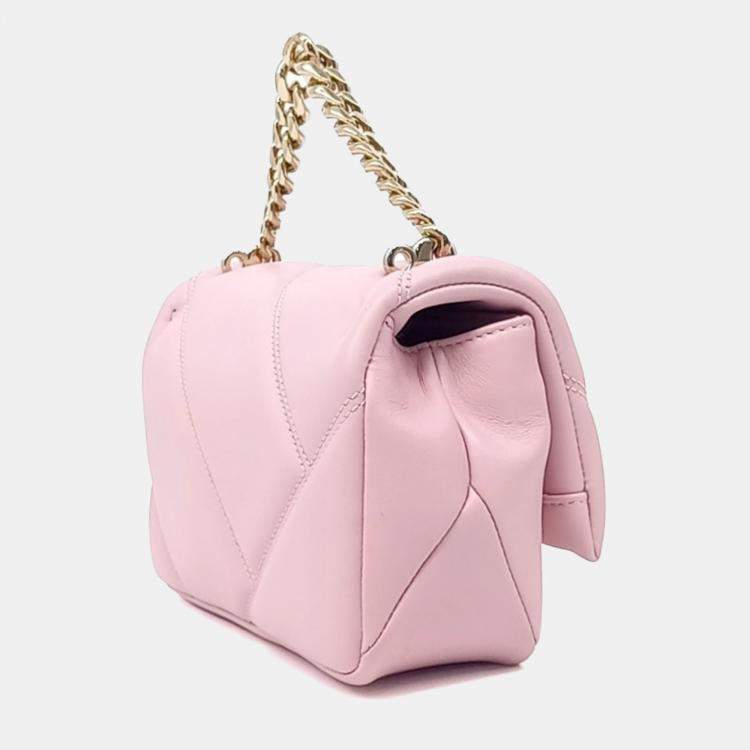 Pre Owned Bvlgari Pink Leather Cabochon Mini Crossbody Bag