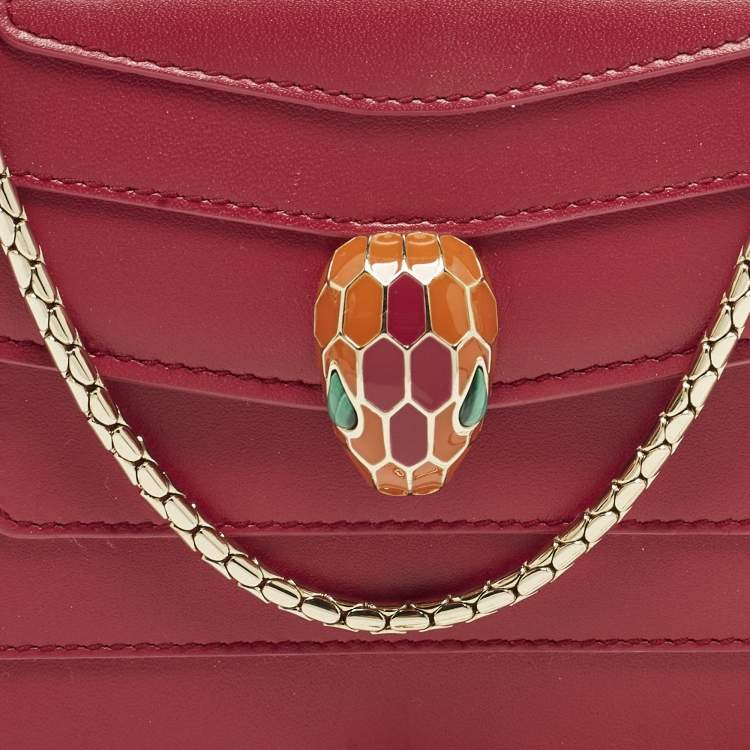 Pre Owned Bvlgari Serpenti Forever Mini Pink Leather Shoulder Bag