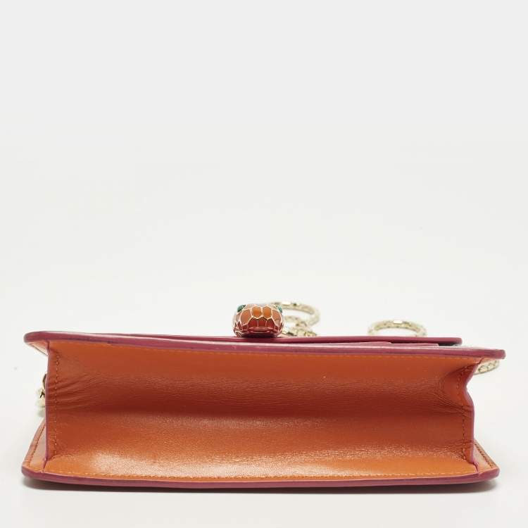 Pre Owned Bvlgari Serpenti Forever Mini Pink Leather Shoulder Bag