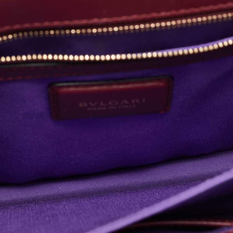 Pre Owned Bvlgari Serpenti Forever Large Burgundy Leather Top Handle Bag