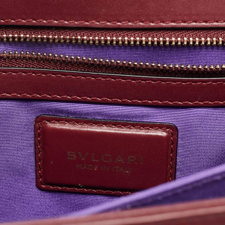 Pre Owned Bvlgari Serpenti Forever Large Burgundy Leather Top Handle Bag