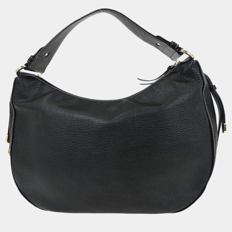 Pre Owned Bvlgari Malta Black Leather Top Handle Bag