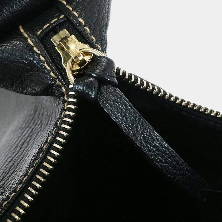 Pre Owned Bvlgari Malta Black Leather Top Handle Bag