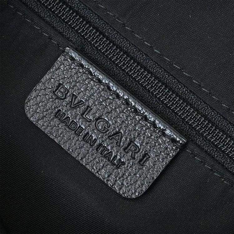 Pre Owned Bvlgari Malta Black Leather Top Handle Bag