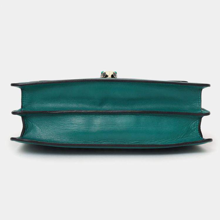 Pre Owned Bvlgari Green Leather Medium Serpenti Forever Shoulder Bag