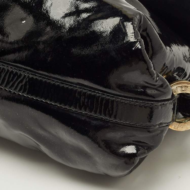Pre Owned Bvlgari Chandra Black Patent Leather Shoulder Bag
