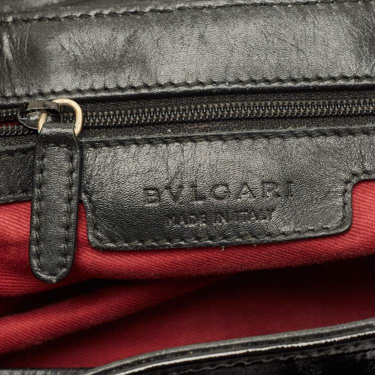 Pre Owned Bvlgari Chandra Black Patent Leather Shoulder Bag