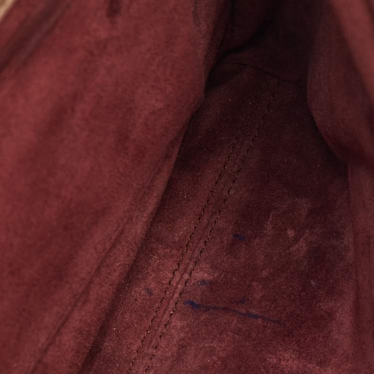 Pre Owned Bvlgari Duet Brown/Beige Leather and Snakeskin Top Handle Bag