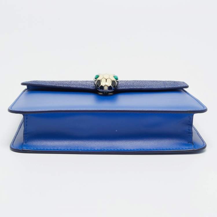 Pre Owned Bvlgari Serpenti Forever Small Stingray and Leather Crossbody Bag