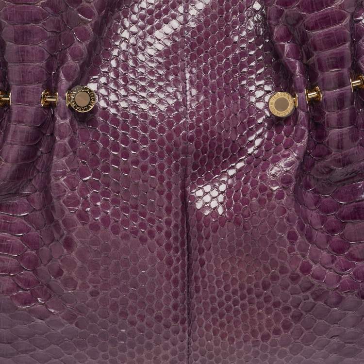 Pre Owned Bvlgari Twistino Tina Purple Python Tote