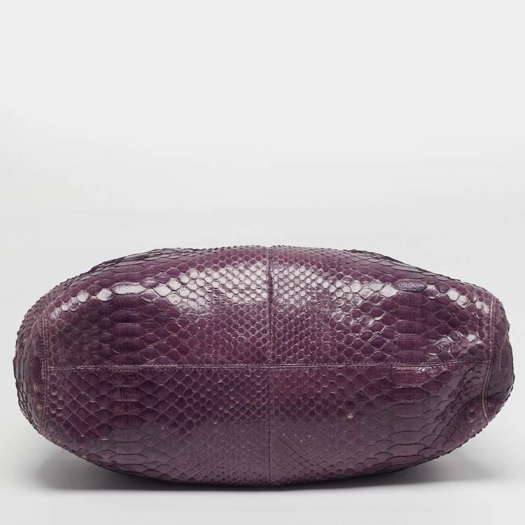 Pre Owned Bvlgari Twistino Tina Purple Python Tote