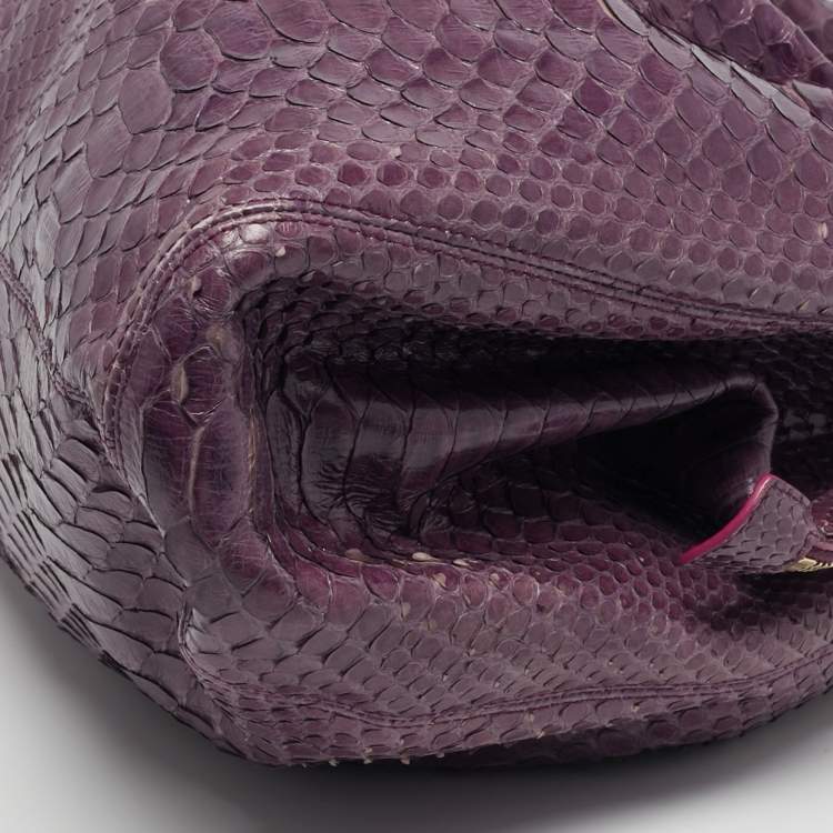 Pre Owned Bvlgari Twistino Tina Purple Python Tote