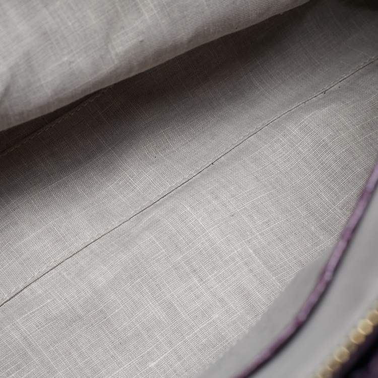 Pre Owned Bvlgari Twistino Tina Purple Python Tote